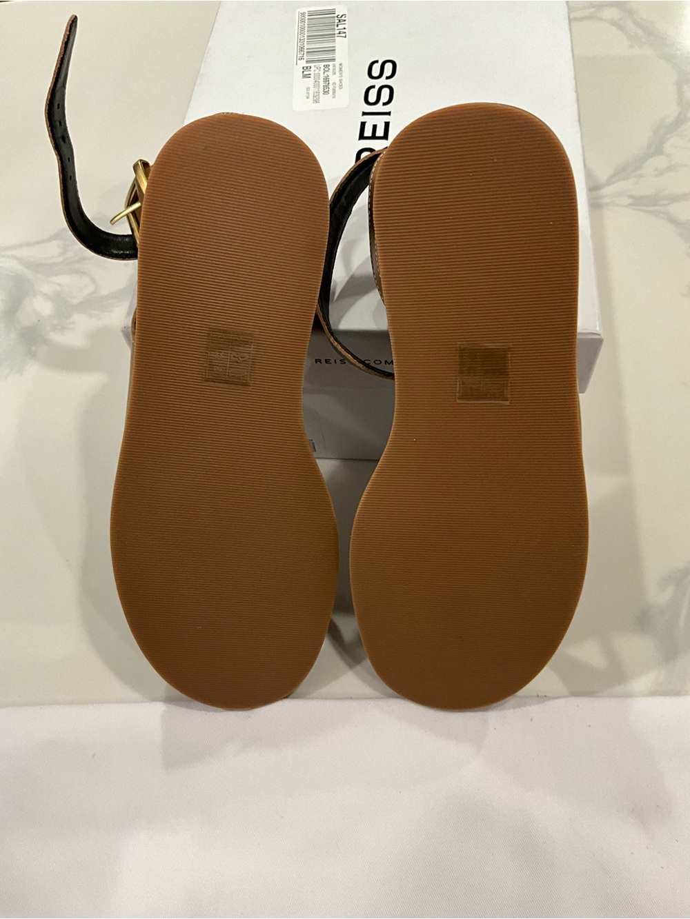 NWT REISS Gabi Plait Leather Flat Sandals Tan Ankle Strap EU 38 US 7.5 - Picture 4 of 9